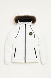 Men’s White Fur Hood Puffer Jacket